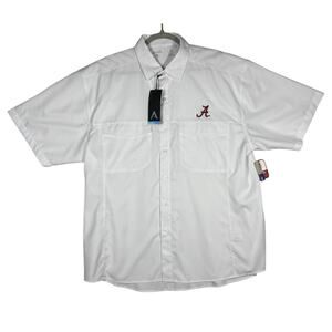 Antigua Alabama Crimson Tide White XL Button Up Shirt NWT NCAA Men’s